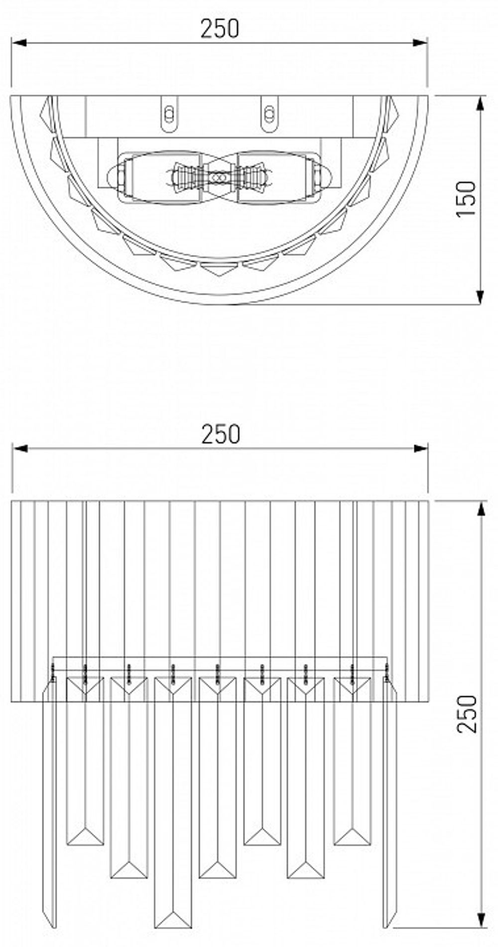 Накладной светильник Eurosvet Amantea 10122/2 хром/прозрачный хрусталь Strotskis (10106/2)