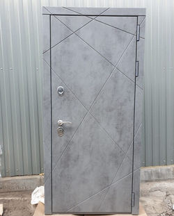 Входная металлическая дверь  с зеркалом RеX (РЕКС) 13 Бетон темный / Пастораль беленый дуб