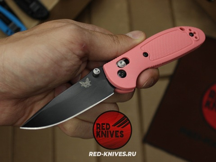 Нож Benchmade 556 Griptilian Mini - розовый нейлон, клинок черный RK/Н40