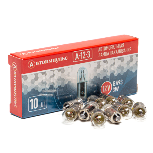 Автолампа накаливания T3W, 12 В, 3 Вт, BA9S