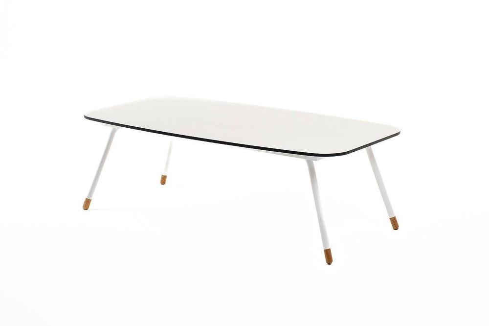 "Верона" журнальный стол из HPL 120х65, H40, каркас белый муар, цвет столешницы "молочный"