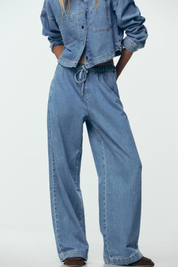 ZARA ДЖИНСЫ-ДЖОГГЕРЫ Z1975 WIDE LEG, ВЫЦВЕТШИЙ СИНИЙ