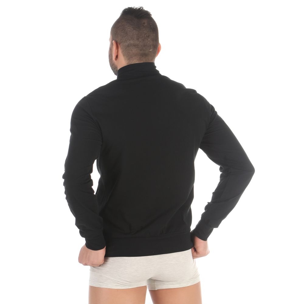 Мужской домашний костюм черный: толстовка на молнии и штаны Emporio Armani 111795_CC570 00020