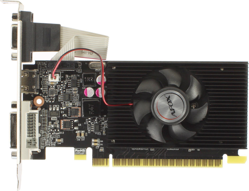 Видеокарта AFOX NVIDIA GeForce GT710, 1Гб GDDR3, 64 бита, LP, Retail, PCIe3.0, 1xFAN, 1-SLOT, 19Вт, VGA, HDMI, DVI (AF710-1024D3L8)