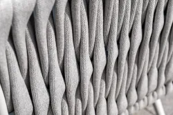 "Монако" лаунж-зона 4-местная из роупа со столом "Верона" (серый гранит), каркас светло-серый, роуп светло-серый