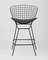 Стул полубарный с низкой спинкой Bertoia черный с черной подушкой
