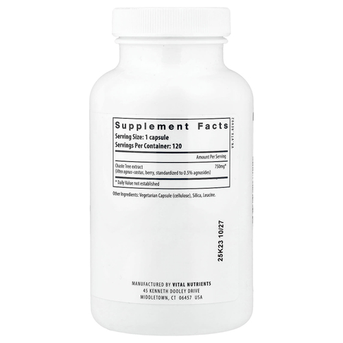 Vital Nutrients, Vitex 750, 750 мг, 120 веганских капсул