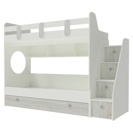 Кровать двухъярусная КарИВи Фортуна-3 Белый  Винтерберг