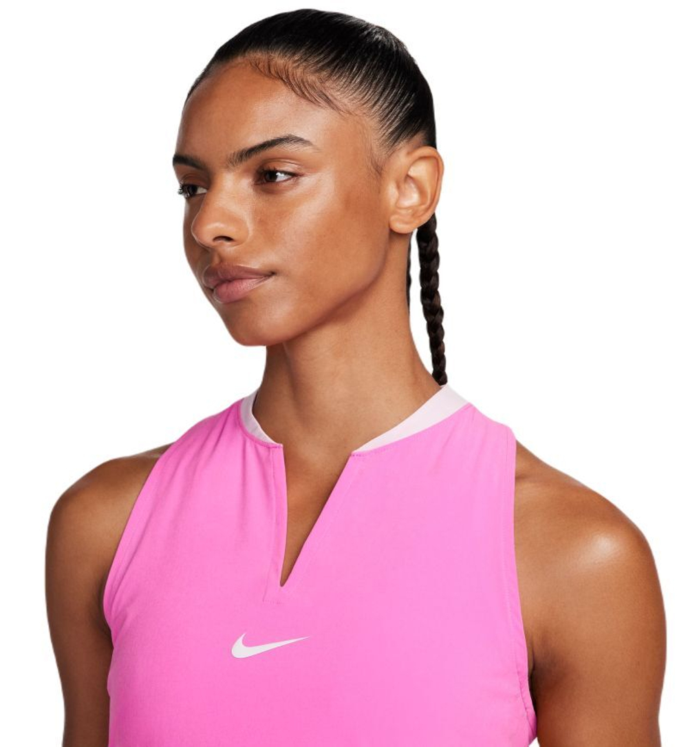 Теннисное платье Nike Court Dri-Fit Advantage Club Dress - playful pink/white