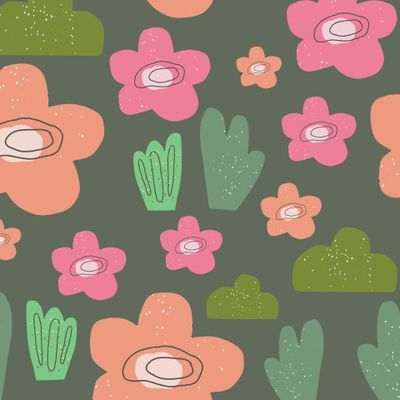 Цветочки на полянке №1.