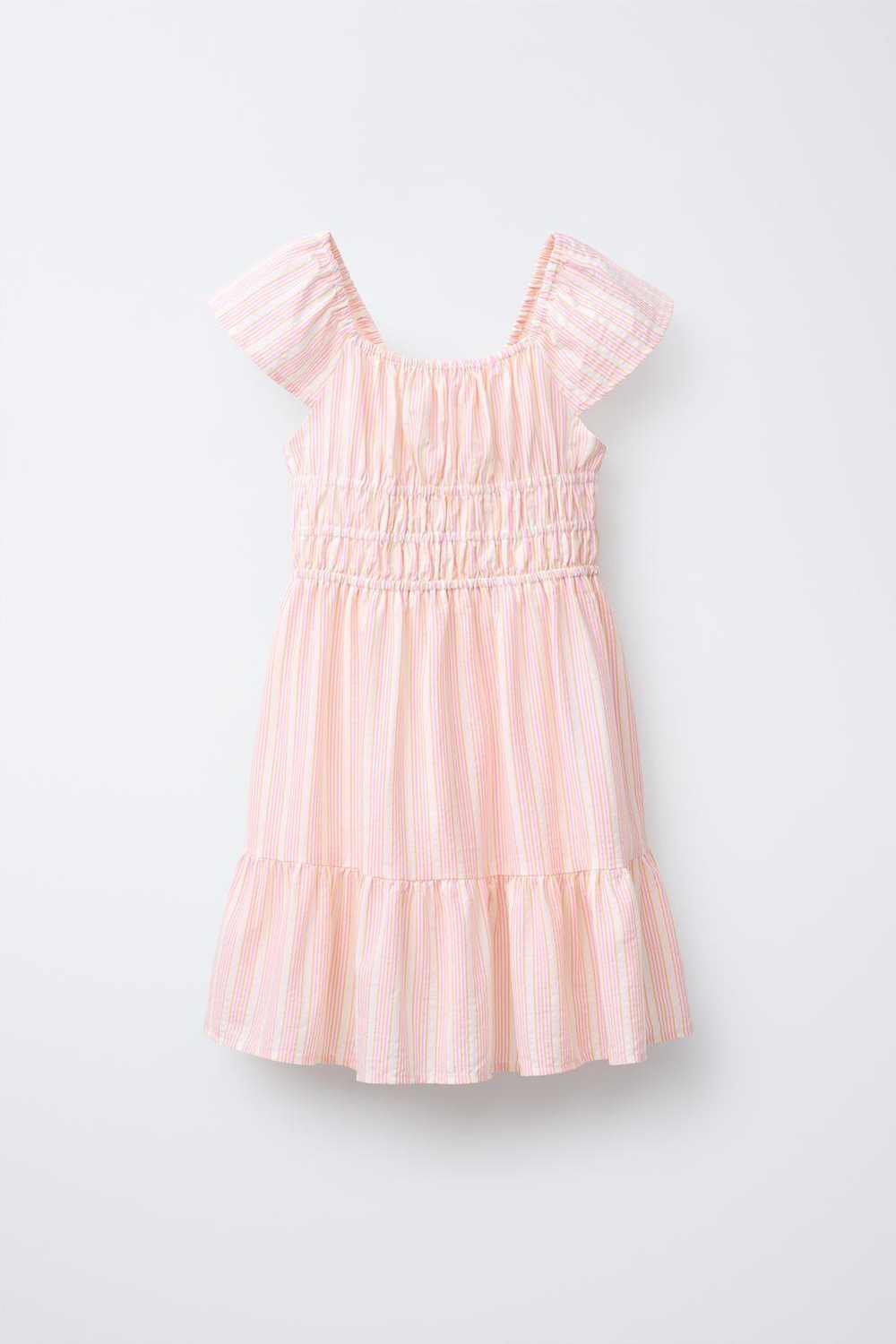 ZARA ПЛАТЬЕ В ПОЛОСКУ, ОРАНЖЕВЫЙ