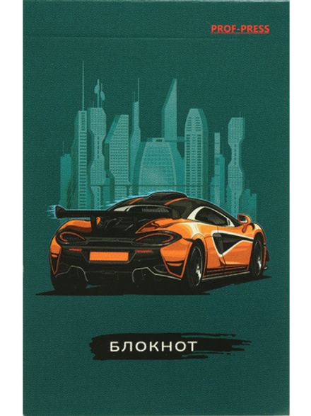 Блокнот А7, 48л, на клею, клетка, Проф-Пресс Нарисованные машины