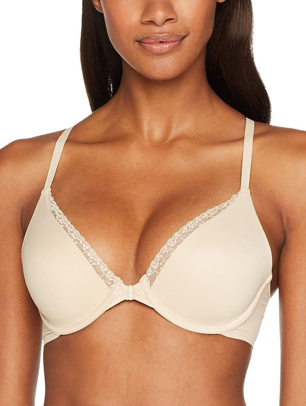 Бюстгальтер c фронтальной застежкой и Т-образной спинкой (Размер: 75E) (Цвет: черный)