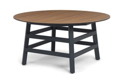 "Рио" стол из HPL круглый Ø160см, H75, цвет столешницы "дуб"