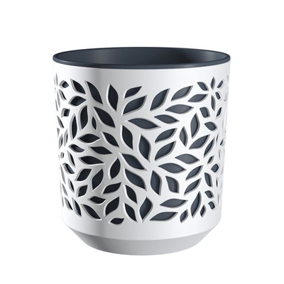 Кашпо "Leaves" (2,5л.) Цв. Белый/Антрацит (КШ-9572)