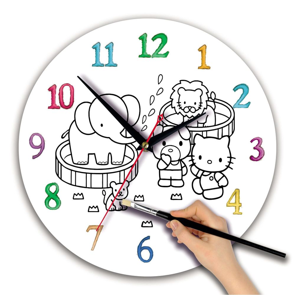 Детская раскраска часы &quot;Китти&quot; Декор для дома, подарок