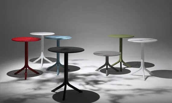 Регулируемый пластиковый стол Step Ø60 см, зеленый