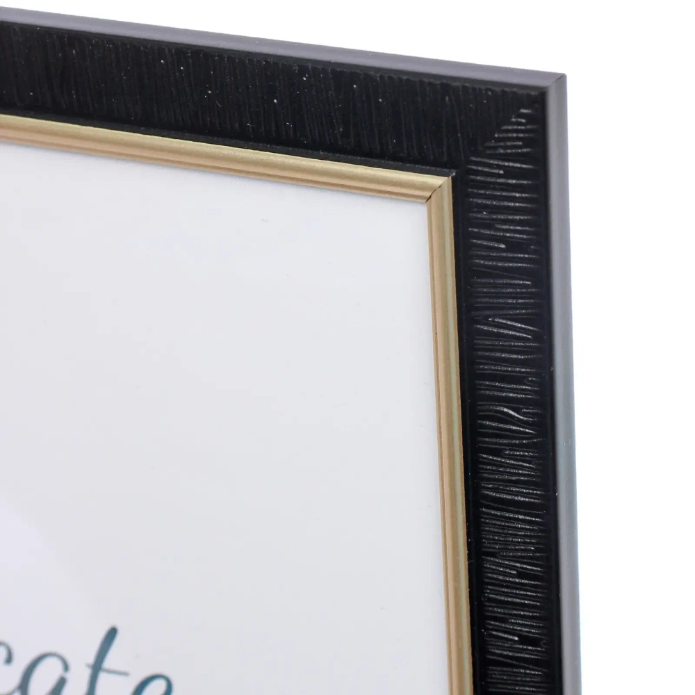 Фоторамка 30*21см «Дипломат» черная с золотом, пластик