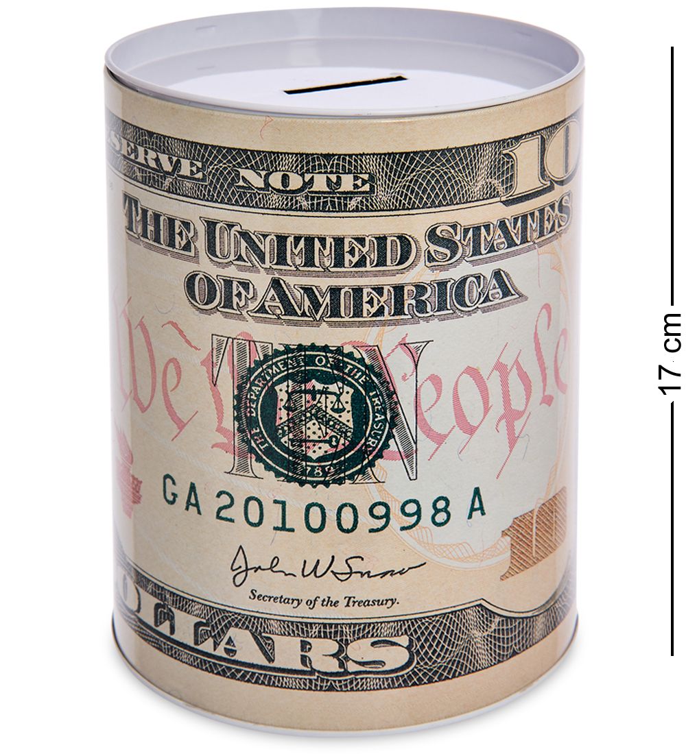 BX-218/4 Металлическая копилка «10 Долларов» 17см