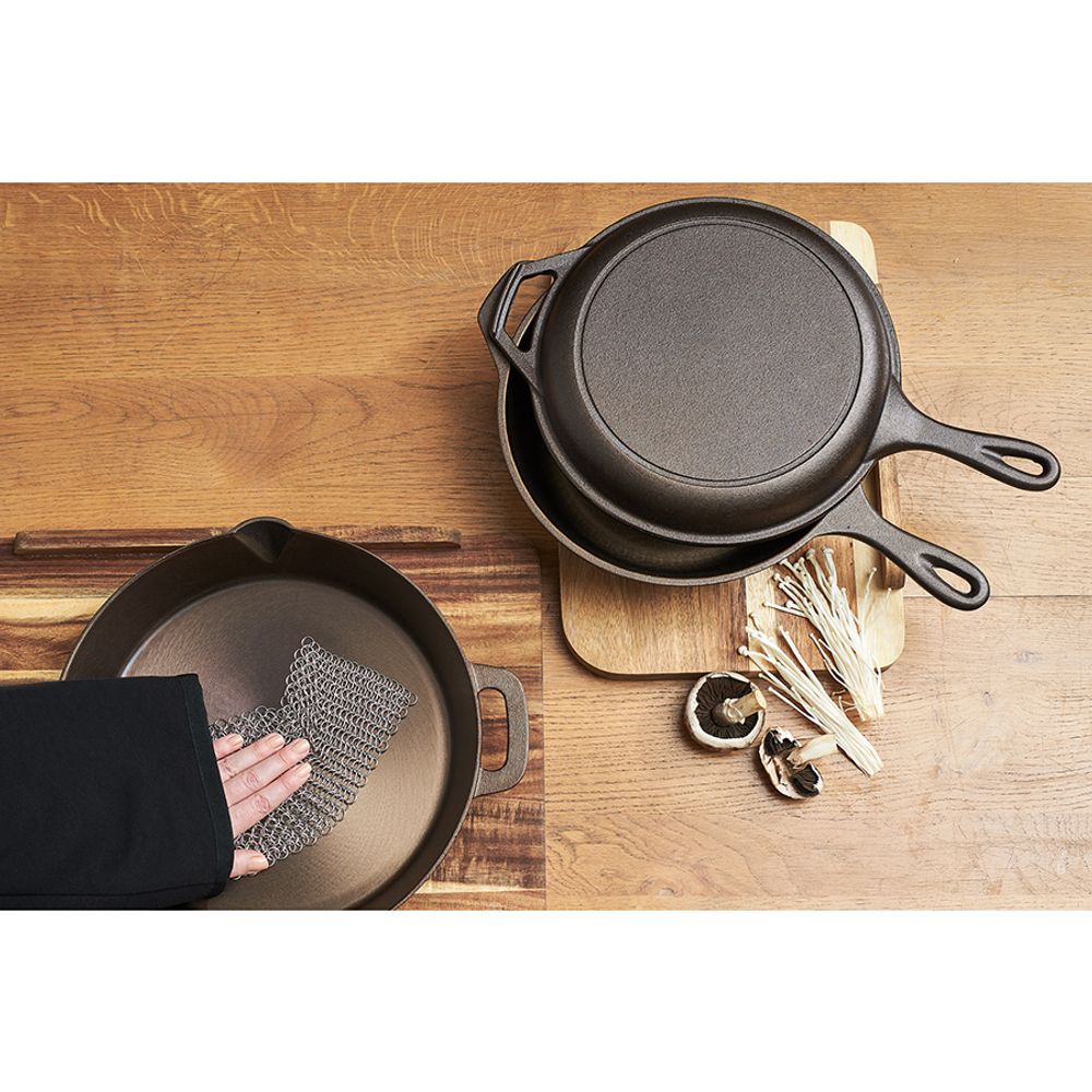 Губка кольчужная для чистки чугуна и нержавеющей стали, 20х15 см