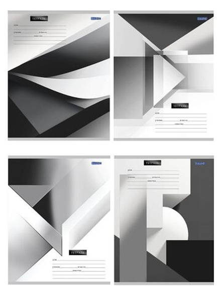 Тетрадь А5 12л кл. Проф-Пресс "Геометрия в черно-белом"