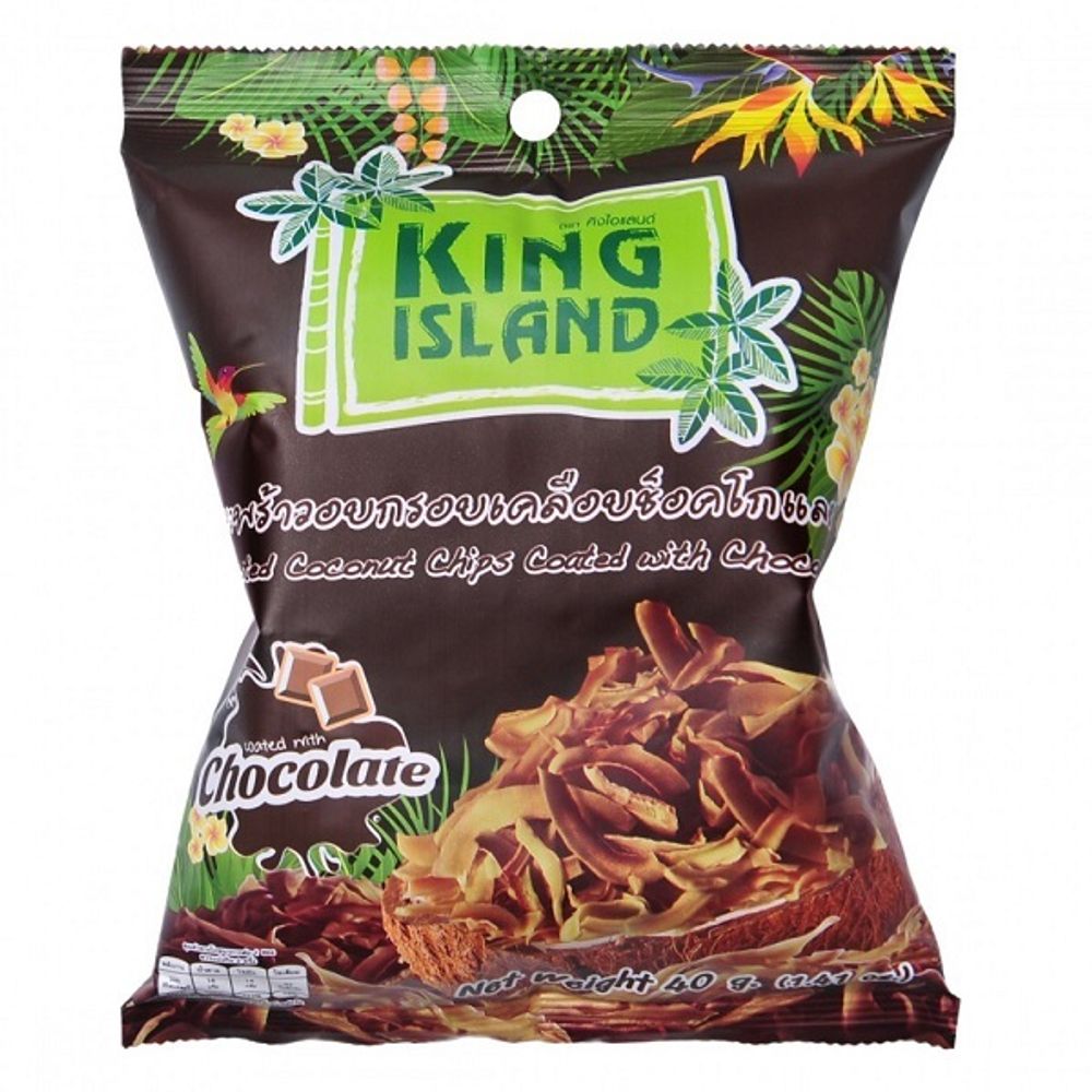 Кокосовые чипсы с шоколадом King Island Roasted Coconut Chips Coated with Chocolate 40 г