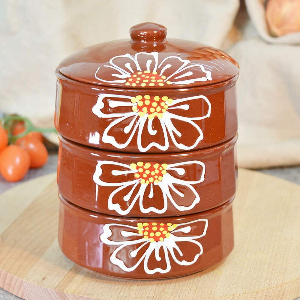 Набор для холодца 3 предмета "Малыш" Ромашка коричневая