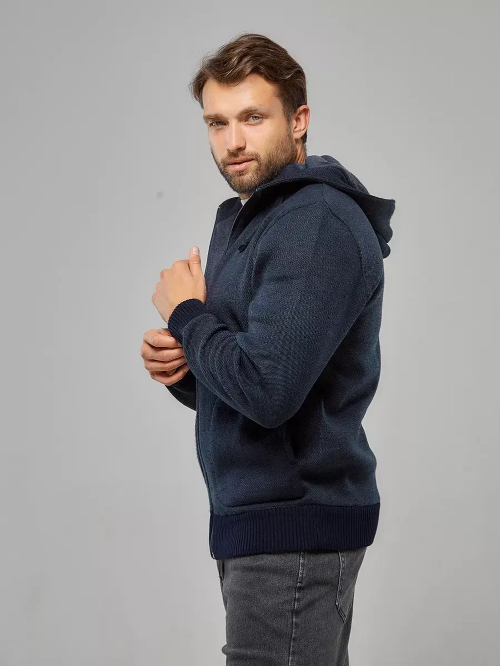 Кардиган с капюшоном на молнии