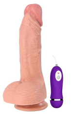 Телесный реалистичный вибратор REAL Dual Layer - 21,5 см. (Цвет: телесный)