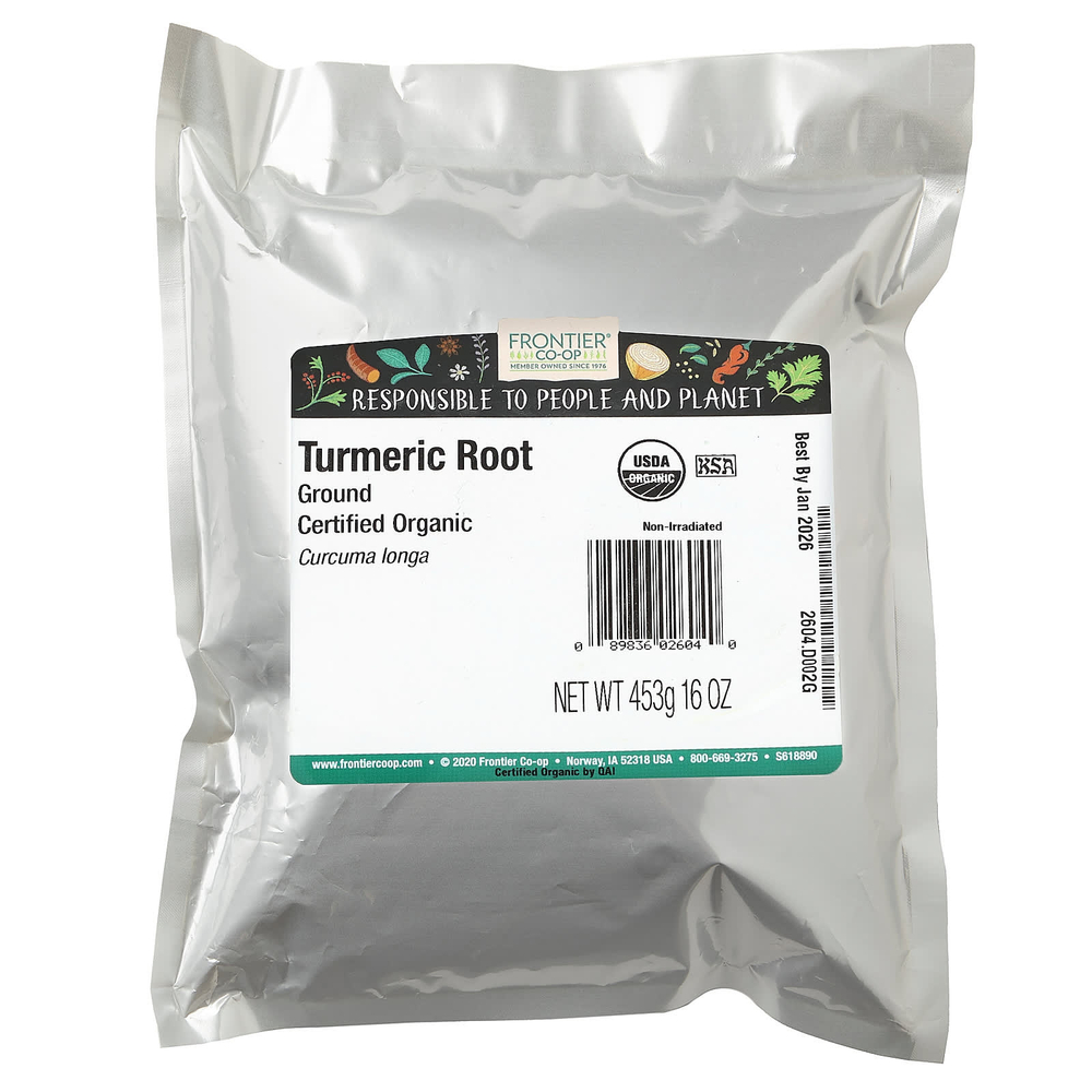 Frontier Co-op, органический молотый корень куркумы, 453 г (16 унций)