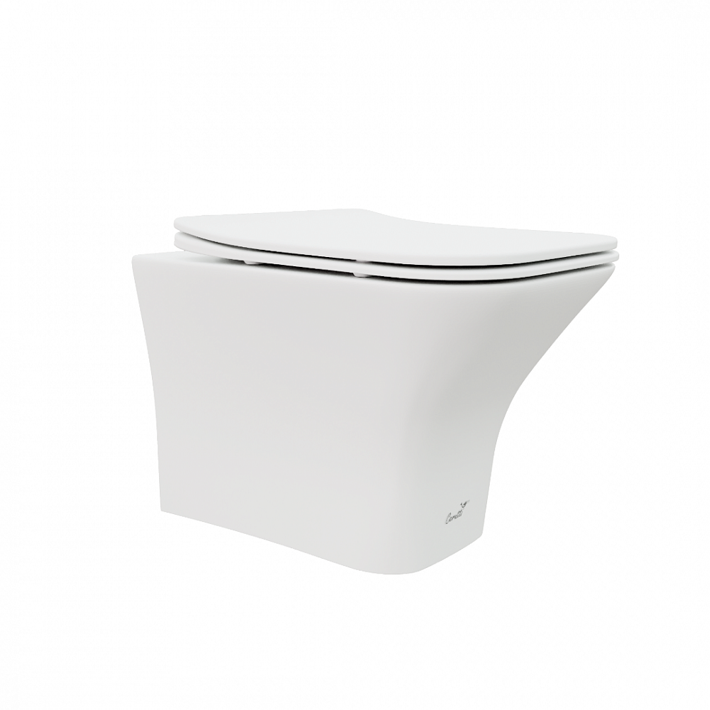 Унитаз подвесной Ceruttispa ВЕТТОРЕ (VETTORE) Aria MW CT9242 безободковый (480х340х350) белый матовый, ТЕРМООБЖИГ (не плёнка)