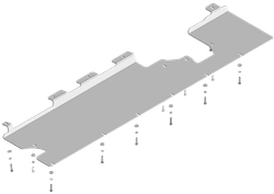 Защита топливных трубок, силовых проводов (сбоку АКБ). 4 мм, Алюминий для Li Auto L7 2024-н.в., Motodor.349908