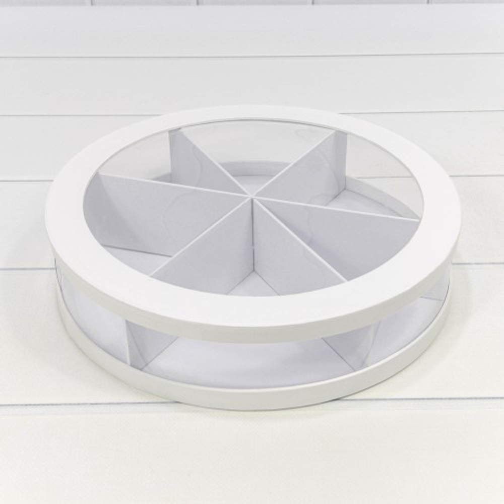 Коробка сборная 30х7 см с окошком (Белый)