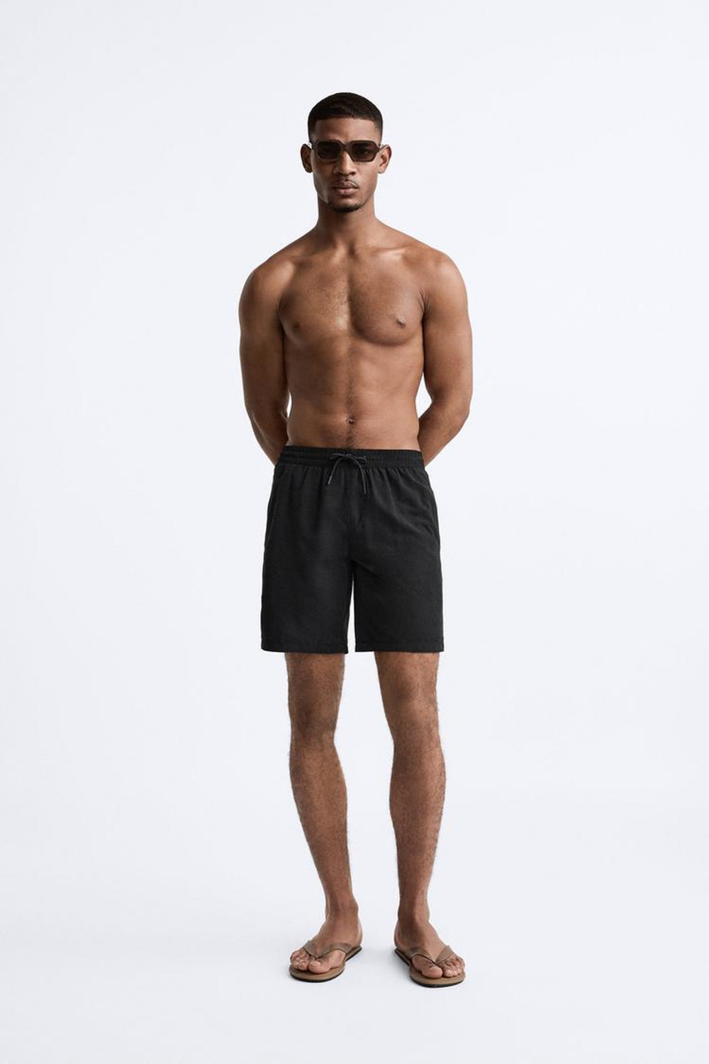 ZARA ДЛИННЫЕ ПЛАВКИ, ЧЕРНЫЙ