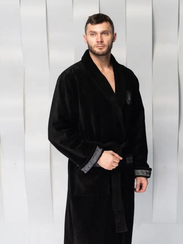 Халат мужской Gianni без капюшона Черный "Polens"