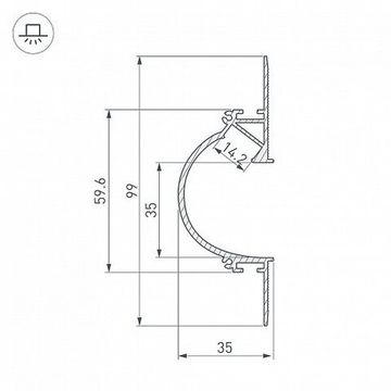 Профиль для ГКЛ 2м 034982 белый ARH-CEIL-REFLECT-2000 WHITE Arlight