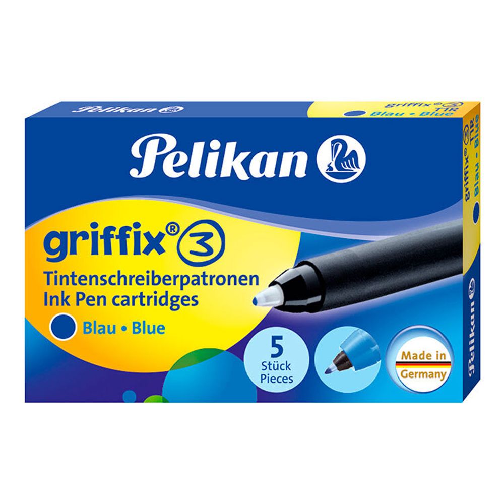 Картриджи для ручек-роллеров Pelikan Griffix и Twist синие 5 шт/уп (PL960567)