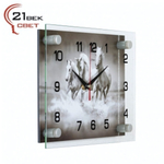 2026-449 Часы настенные "3 белых коня"