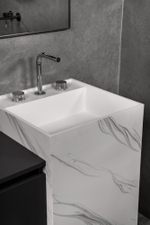 Раковина напольная Cube Corian 480*480*850 Calacatta