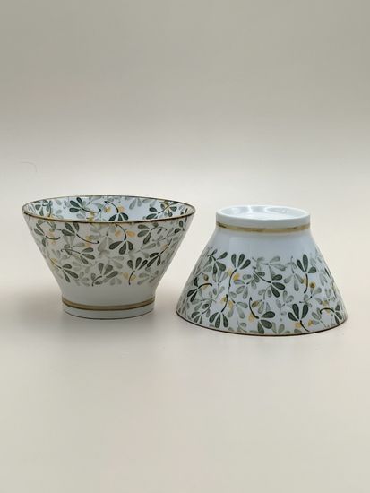 Салатник 12,5х7,5 см. "Япония" зеленый декор