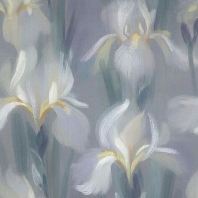 нежные цветы, ирис, лучизм, свет изнутри, бледное поле
