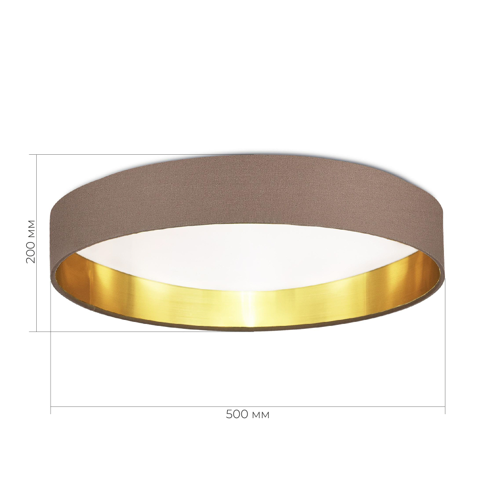 SLE300572-01 Светильник потолочный Никель/Темно-бежевый, Золотистый LED 1*50W 3000K/4000K/5000K BRESCIA