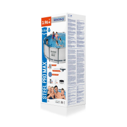 Каркасный бассейн Bestway 396х122 см + фильтр-насос 3028 л/ч, тент, лестница (5618W BW)
