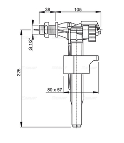 "Впускной механизм A15-1/2 с боковой подводкой (для керамических бачков)