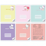 Тетрадь А5 12л. клетка "Hello Kitty" с полями, обложка 190 г/м2, офсет 60-65г. белизна 92% (Центрум)