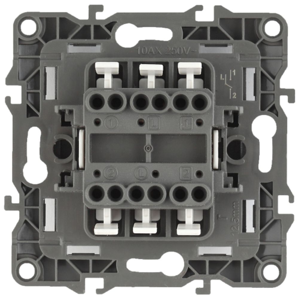 12-1106-06 ЭРА Переключатель двойной, 10АХ-250В, IP20, Эра12, чёрный | Эра 12 Черный