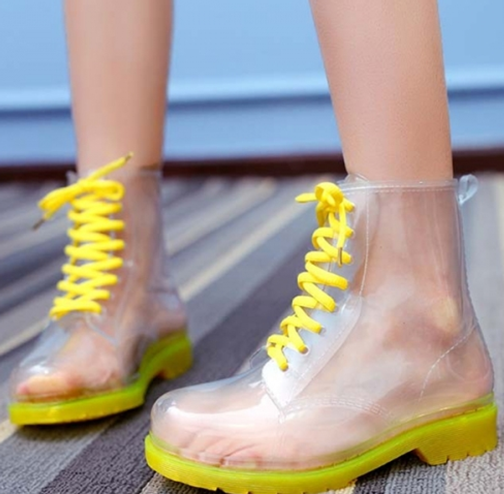 Прозрачные ботинки Invisible-Shoes Желтые