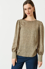 22737 Блузка женская (хаки принт)