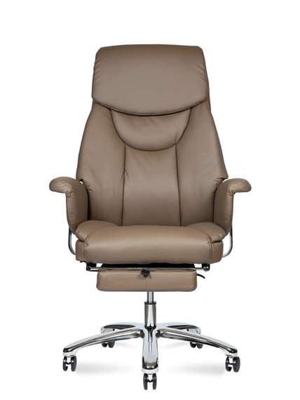 Кресло офисное Норден / Парламент / серо коричневый экокожа