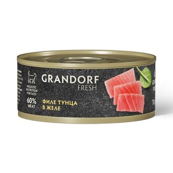 Влажный корм GRANDORF FRESH Tuna in jelly Консервы для кошек филе тунца в желе 6уп по 70гр